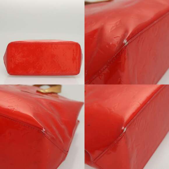 LOUIS VUITTON Monogram Vernis Reade PM Hand Bag Red Rouge M91088 - Picture 10 of 13